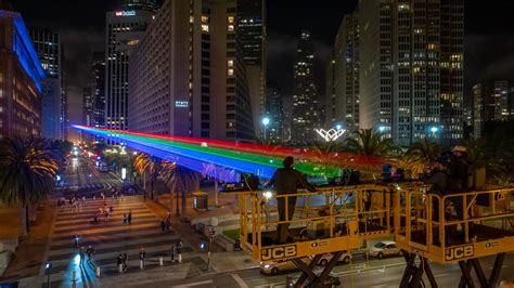 Bright laser Pride flag returning to Market Street Friday night